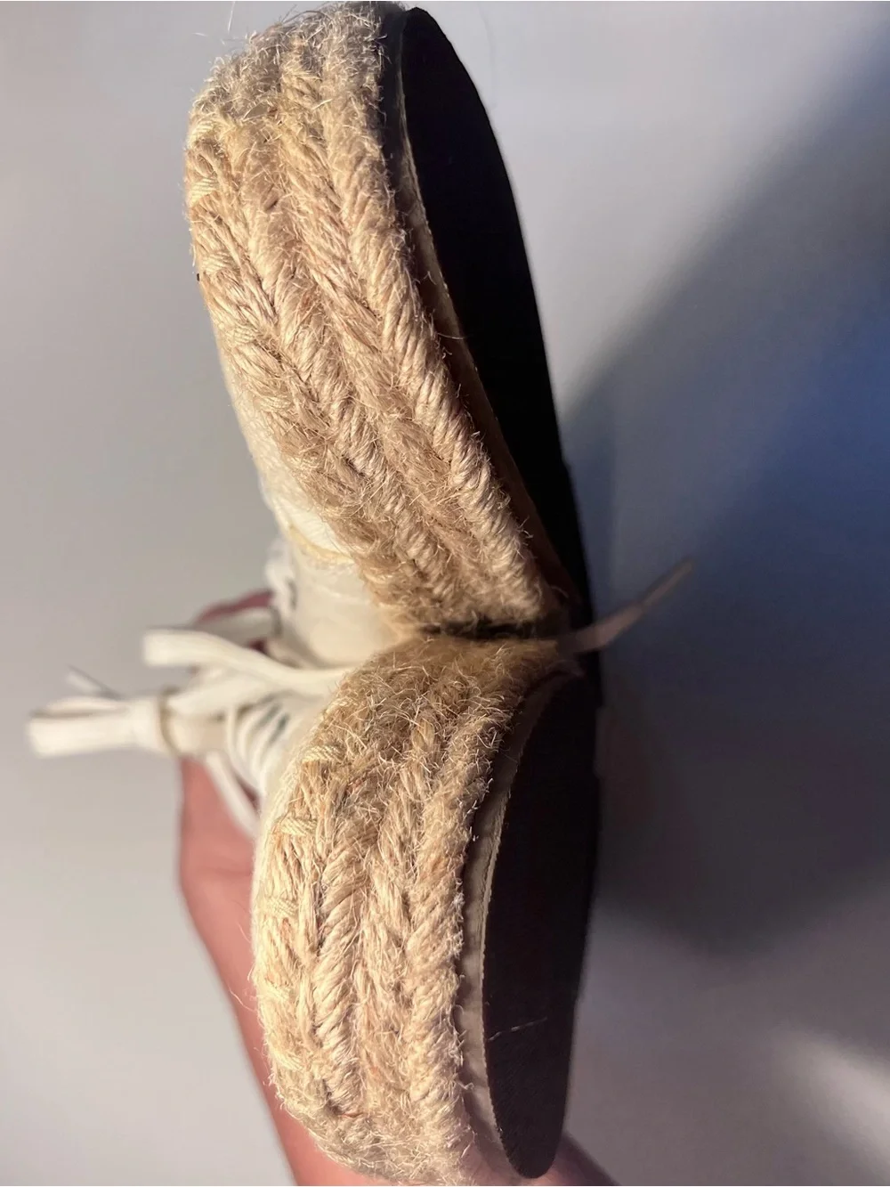 Linea Paolo Espadrilles Platform Sneakers Canvas and Leather Lace Up Women’s 8M
